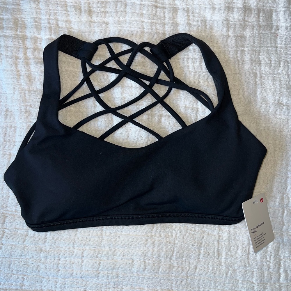 NWT Lululemon Black Strappy Sports Bra